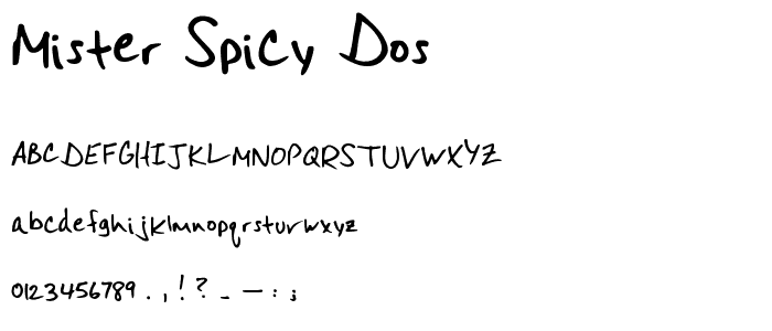 Mister Spicy Dos font